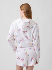Gap White Floral Relaxed Logo Hoodie - Image 2 of 5