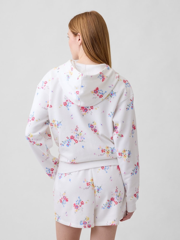 Gap White Floral Relaxed Logo Hoodie - Image 2 of 5