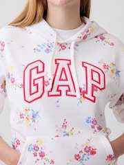 Gap White Floral Relaxed Logo Hoodie - Image 4 of 5