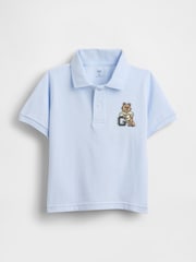Gap Blue Brannan Bear Pique Polo Shirt (12mths-5yrs) - Image 1 of 3