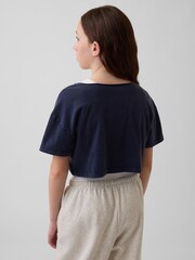 Gap Blue Oversized Wide-Neck T-Shirt (4-13yrs) - Image 2 of 4