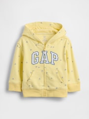 Gelb mit Bienenmotiv - Gap Vintage Soft Terry Logo Hoodie mit Reißverschluss (0-24Monate) - Bild 1 von 3