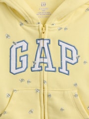 Gelb mit Bienenmotiv - Gap Vintage Soft Terry Logo Hoodie mit Reißverschluss (0-24Monate) - Bild 3 von 3