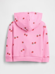 Rose fraise - Gap Relaxed Logo French terry Sweat-shirt à capuche zippé (6mois-5ans) - Image 6 sur 7