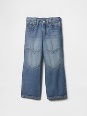 Gap Medium Wash Wide-Leg Heart Jeans (6mths-5yrs) - Image 1 of 3