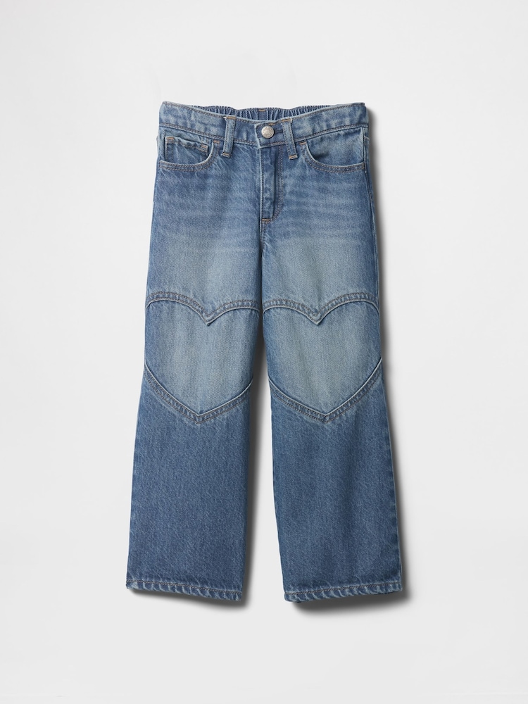 Gap Medium Wash Wide-Leg Heart Jeans (6mths-5yrs) - Image 1 of 3