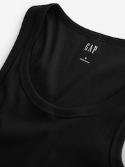 Schwarz - Gap Gerippte Strickweste mit U-Ausschnitt - Bild 4 von 4