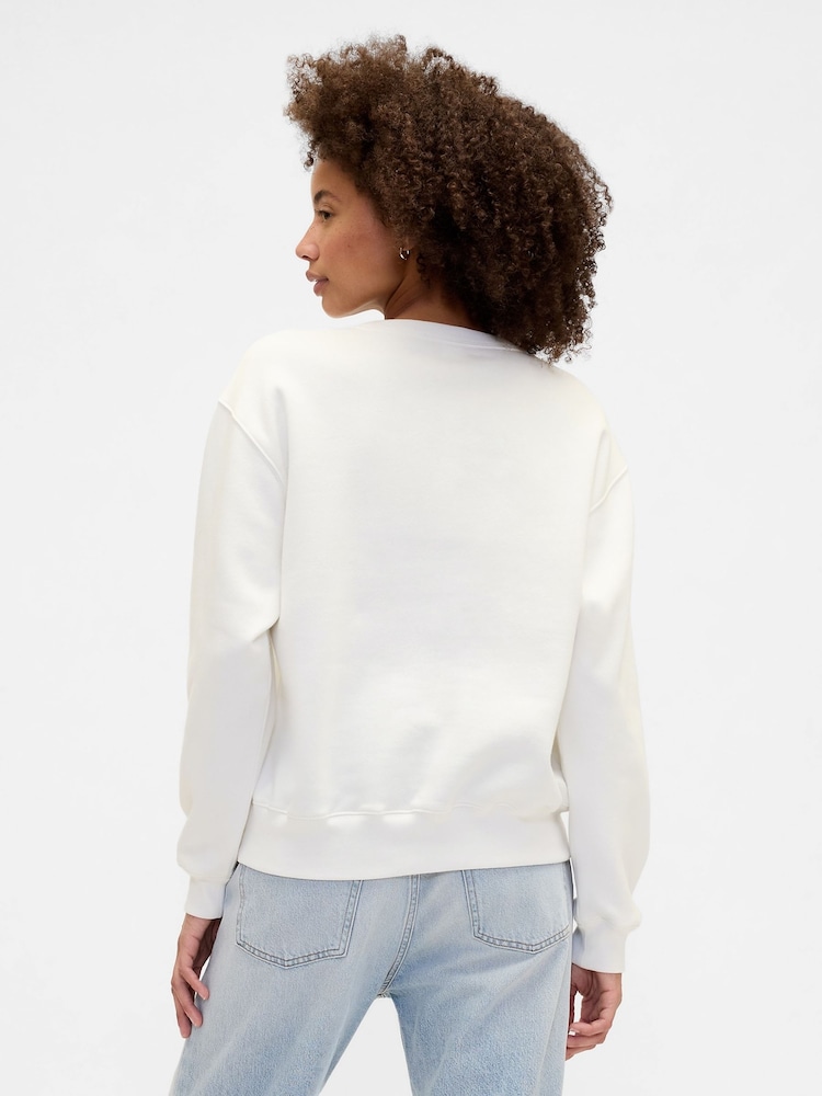 Gap White Floral Logo Sweatshirt - Image 2 of 5