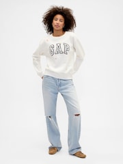 Gap White Floral Logo Sweatshirt - Image 3 of 5
