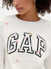 Gap White Floral Logo Sweatshirt - Image 4 of 5