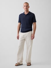 Gap Navy Mesh Polo Jumper - Image 3 of 4
