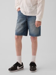 Gap Medium Wash UltraSoft '90s Loose Easy Denim Shorts (4-13yrs) - Image 1 of 5