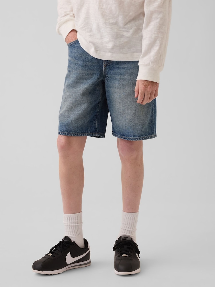 Gap Medium Wash UltraSoft '90s Loose Easy Denim Shorts (4-13yrs) - Image 1 of 5 Gap Medium Wash UltraSoft '90s Loose Easy Denim Shorts (4-13yrs) - Image 1 of 5
