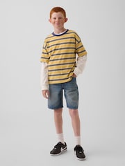 Gap Medium Wash UltraSoft '90s Loose Easy Denim Shorts (4-13yrs) - Image 3 of 5