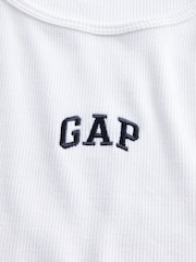 Gap White Modern Rib Logo T-Shirt - Image 5 of 5