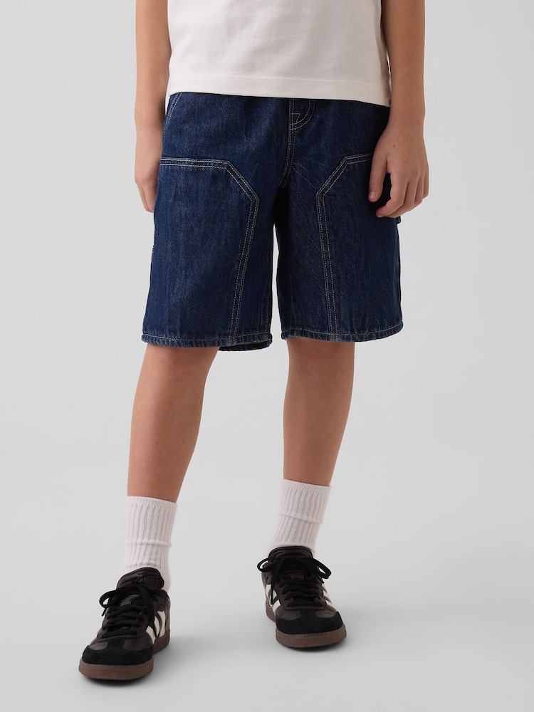 Gap Dark Wash 90s Loose Easy Denim Carpenter Shorts (4-13yrs) - Image 1 of 5