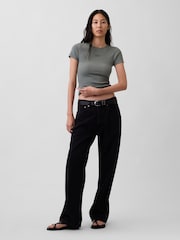 Gap Green Modern Rib Logo T-Shirt - Image 3 of 5