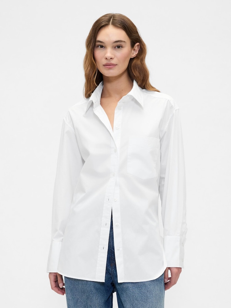 Weiß - Gap Big Shirt aus Baumwollpopeline - Bild 1 von 4