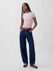 Gap Pink Modern Rib Logo T-Shirt - Image 3 of 5