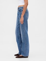Gap Medium Indigo Mid Rise Rigid Relaxed Straight Jeans - Image 3 of 4