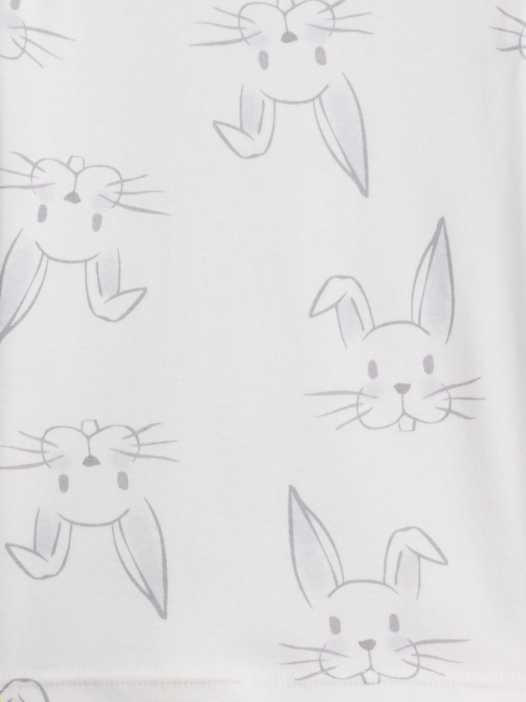 Gap White Bunny Cotton Short  Easter Pyjamas Set (6mths-5yrs) - Image 4 of 4