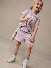 Violett/Gänseblümchen - Gap Logo Pull on French Terry Shorts (6mths-5yrs) - Bild 4 von 7