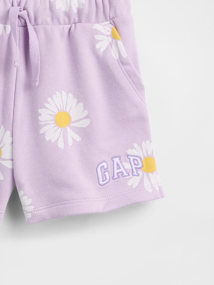 Violett/Gänseblümchen - Gap Logo Pull on French Terry Shorts (6mths-5yrs) - Bild 7 von 7