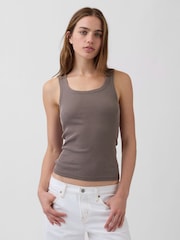 Gap Brown Rib Scoop Vest - Image 1 of 3