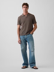 Gap Brown Mesh Polo Jumper - Image 3 of 5