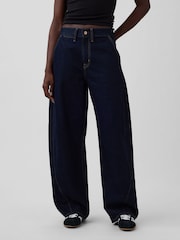 Gap Dark Wash High Waisted Baggy Barrel Jeans - Image 1 of 5
