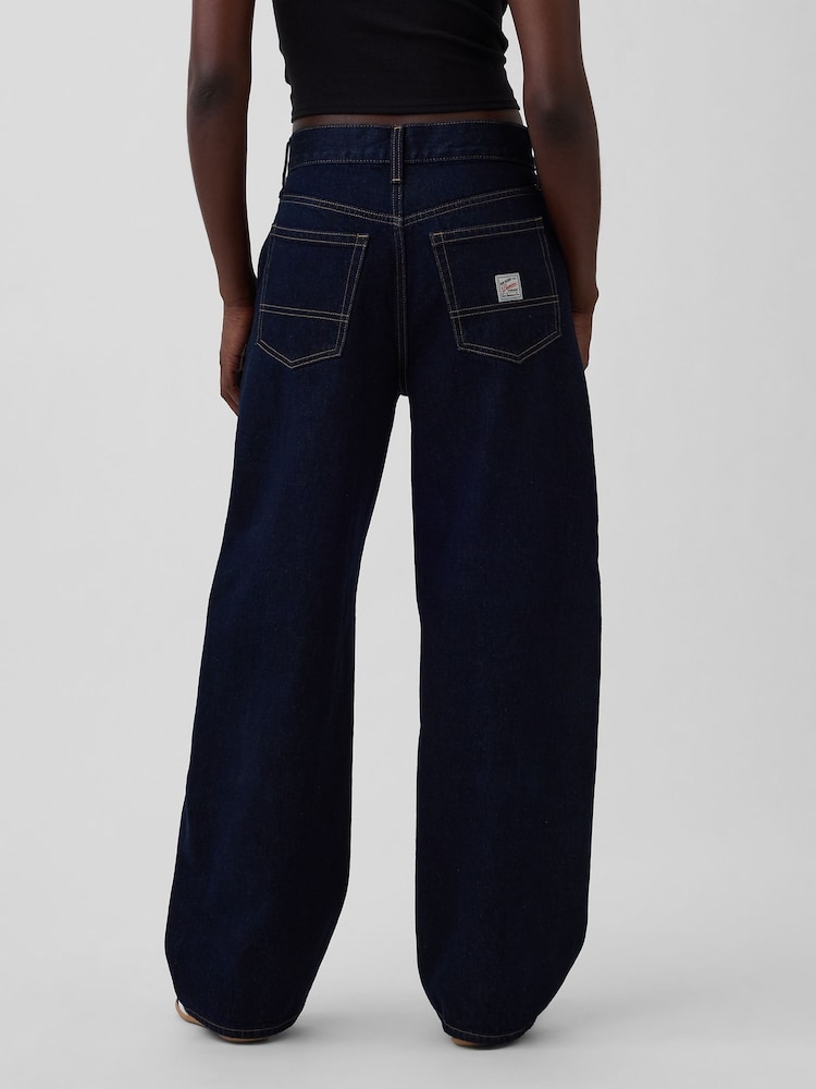 Gap Dark Wash High Waisted Baggy Barrel Jeans - Image 2 of 5