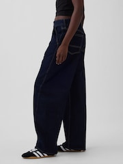 Gap Dark Wash High Waisted Baggy Barrel Jeans - Image 3 of 5