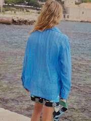 Blue Stripe Lightweight Long Sleeve Shirt - Image 5 of 9