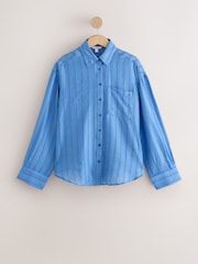 Blue Stripe Lightweight Long Sleeve Shirt - Image 7 of 9