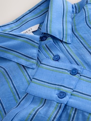 Blue Stripe Lightweight Long Sleeve Shirt - Image 8 of 9