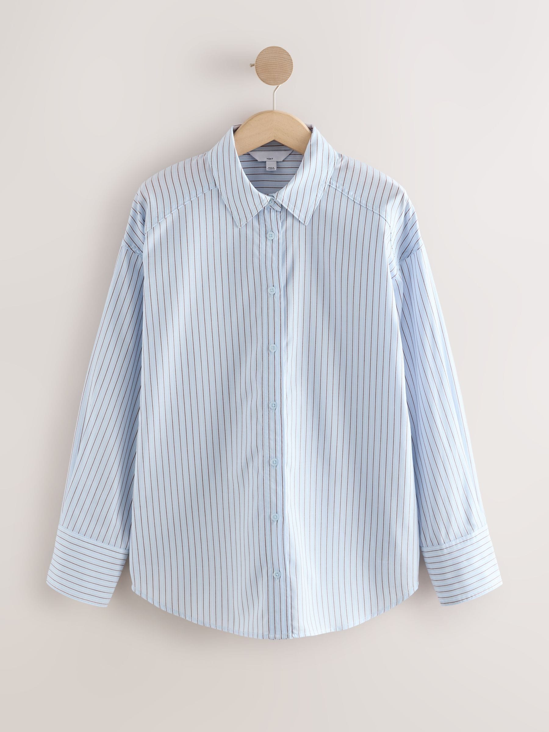 トップス Stripe Over Size Shirt - Light Blue Buy Light Blue/Brown Stripe Oversized Boyfriend Shirt from Next USA