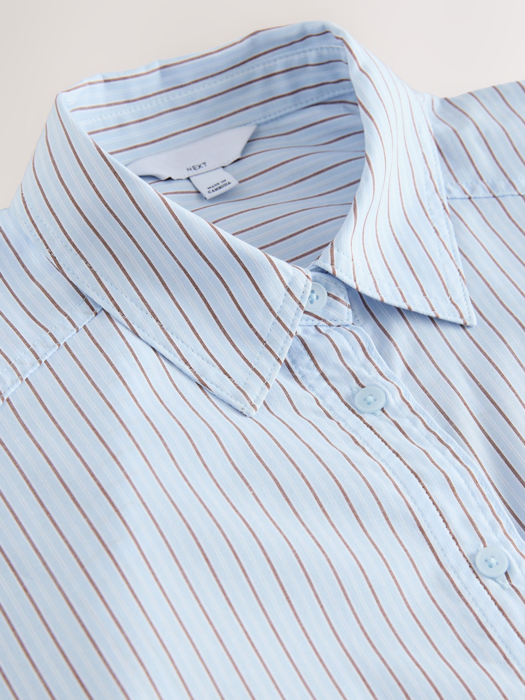 Buy Light Blue/Brown Stripe Oversized Boyfriend Shirt from Next USA