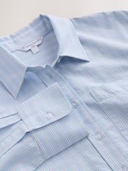 Blue/White Stripe Relaxed Cotton Long Sleeve Shirt - Image 6 of 7