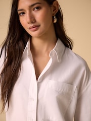 White Relaxed Cotton Long Sleeve Shirt - Image 5 of 9