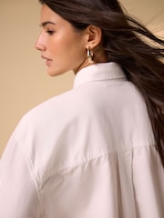 White Relaxed Cotton Long Sleeve Shirt - Image 6 of 9