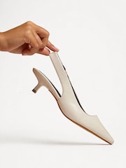 Linzi Nude Reign Sling Back Point Toe Court Heel Shoes - Image 1 of 5