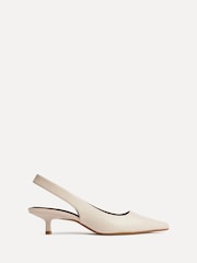 Linzi Nude Reign Sling Back Point Toe Court Heel Shoes - Image 2 of 5