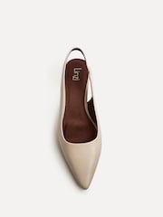 Linzi Nude Reign Sling Back Point Toe Court Heel Shoes - Image 4 of 5