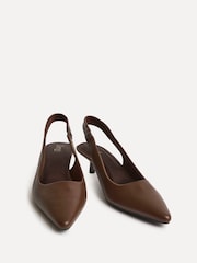 Braun - Linzi Reign Sling Back Point Toe Court Heel Shoes - Bild 3 von 5