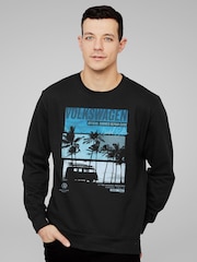 All + Every Black Volkswagen Type 2 T1 Original Beach Bus Summer Repair Guide Sweatshirt - Image 1 of 3