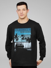 All + Every Black Volkswagen Type 2 T1 Original Beach Bus Summer Repair Guide Sweatshirt - Image 2 of 3