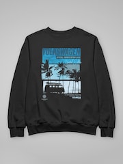 All + Every Black Volkswagen Type 2 T1 Original Beach Bus Summer Repair Guide Sweatshirt - Image 3 of 3