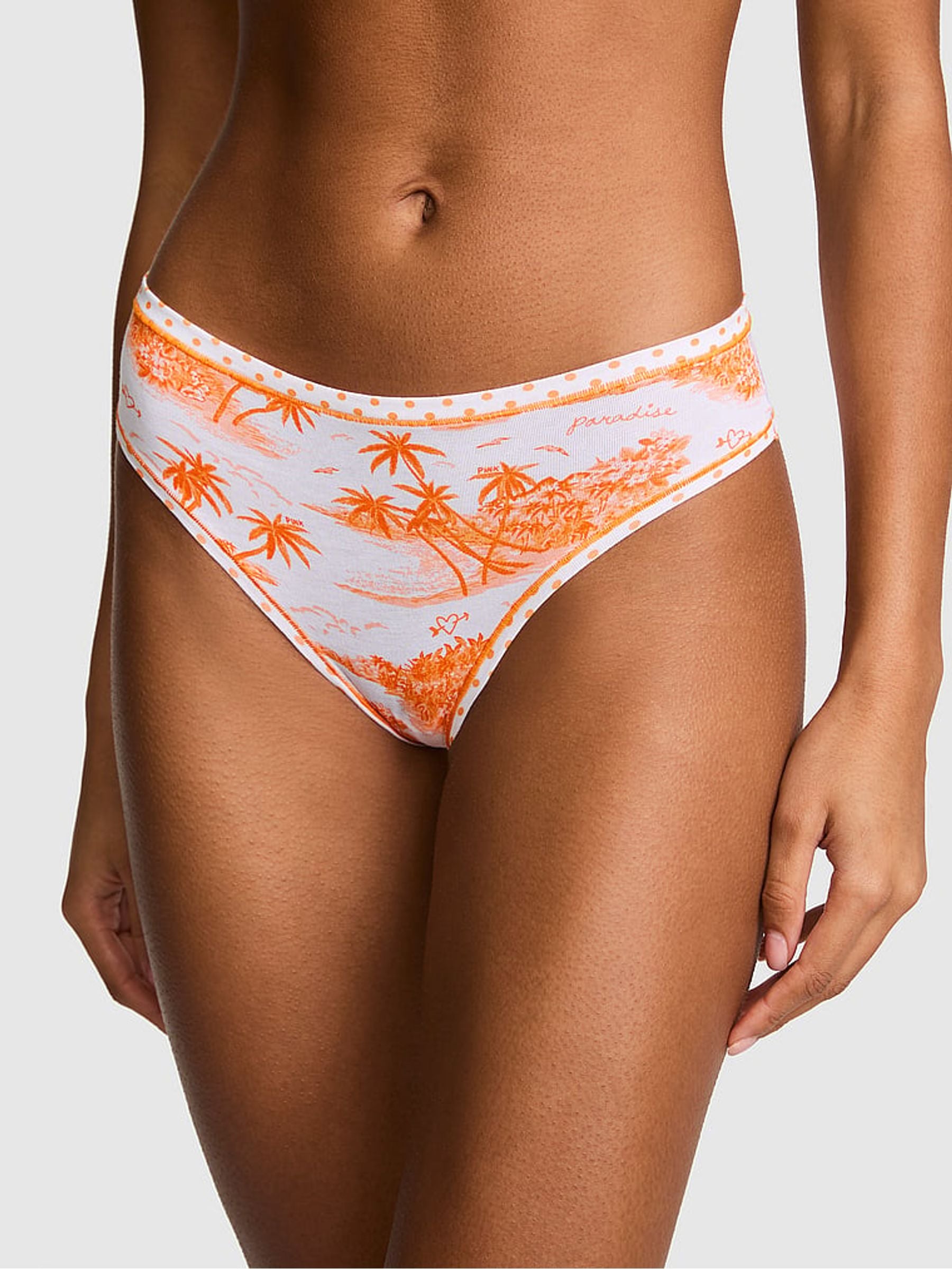 Victoria's Secret PINK Orange Toile Cheeky Cotton Knickers