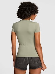 Victoria's Secret PINK Slate Green Soft Stretch T-Shirt - Image 2 of 2
