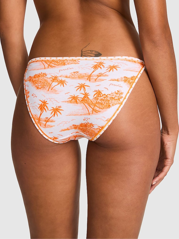 Victoria's Secret Pink Orange Toile Bikini Cotton Knickers - Image 2 of 2